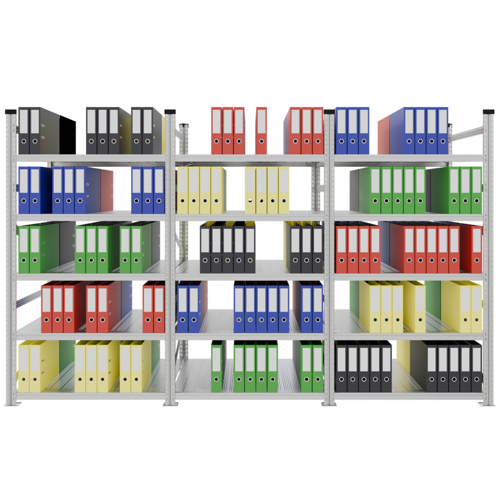 Regał do archiwum na segregatory dwustronny