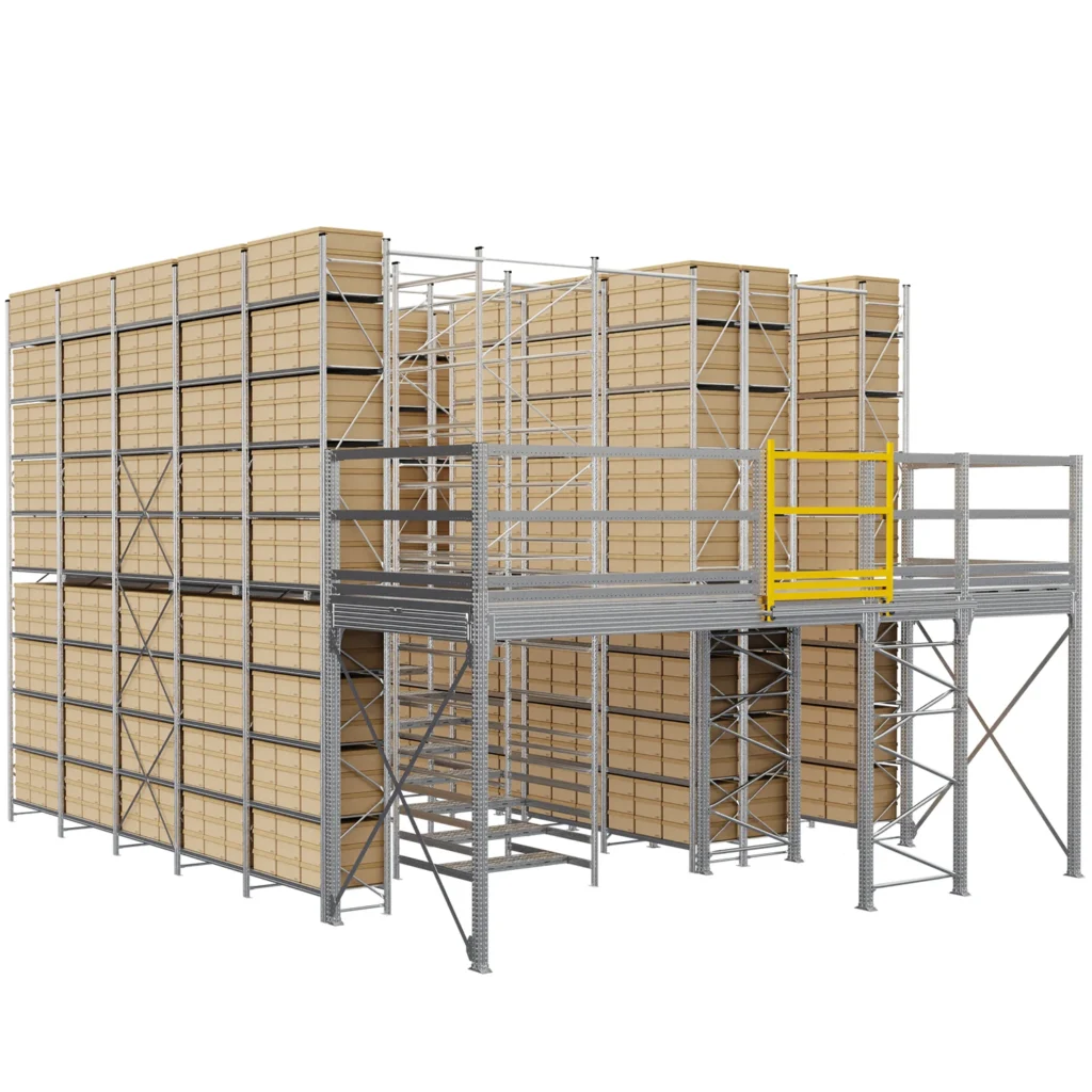 Antresola magazynowa z podestem