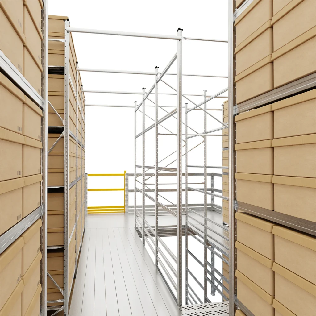 Antresola magazynowa z podestem